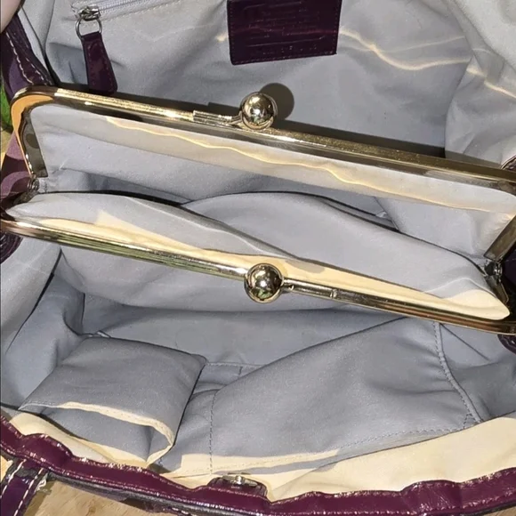 Coach Signature C Pattern Purple Shoulder Tote - Picture 3 of 4